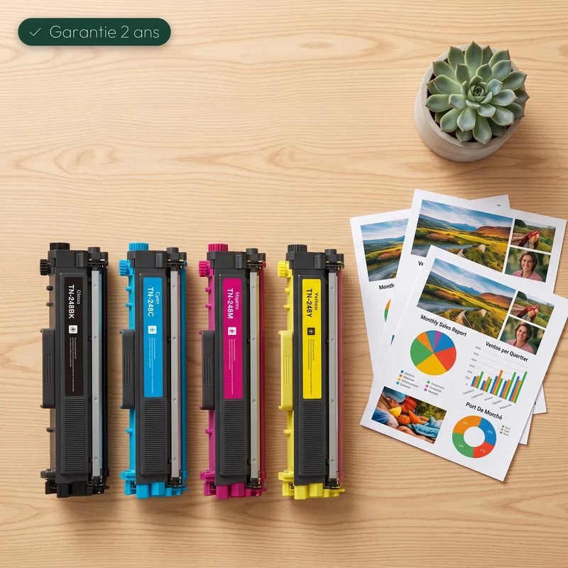 Pack 4 Toners Brother TN-248 Noir Cyan Magenta Jaune — HL-L3220CW, MFC-L8390CDW