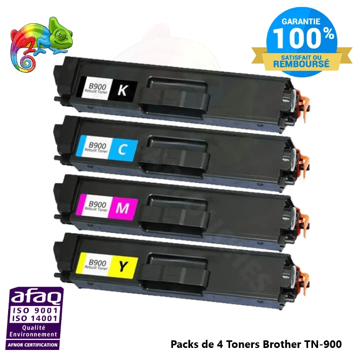 Packs de 4 Toners Brother TN 900 Brother ( MFC-L 9500 Series ..... ) Compatible