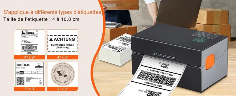 Printiup Label Edge PRO – Imprimante Thermique Étiquettes 4x6 – Bluetooth & USB