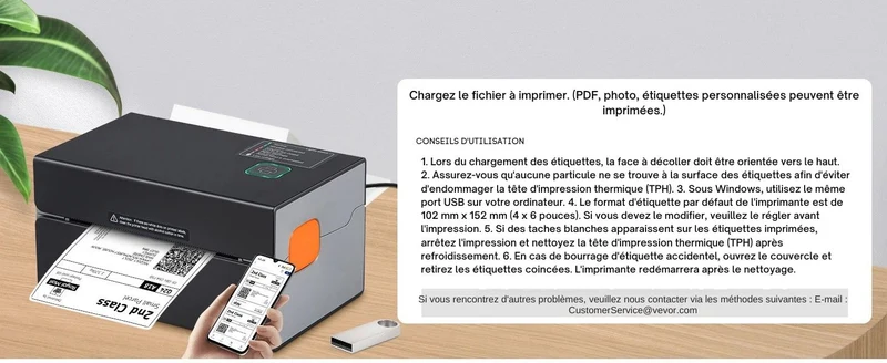 Printiup Label Edge PRO – Imprimante Thermique Étiquettes 4x6 – Bluetooth & USB