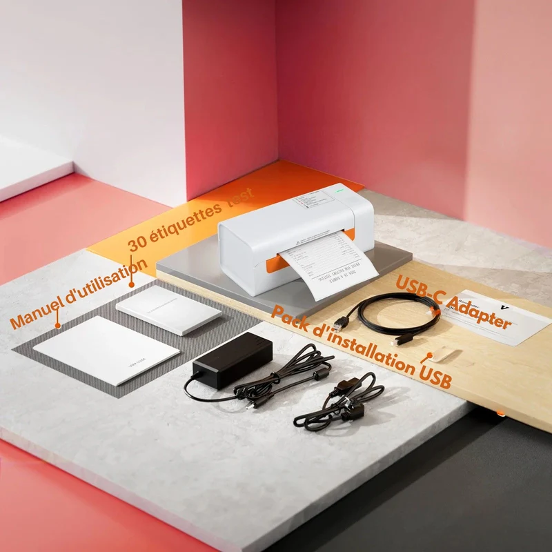 Printiup Label Smart – Imprimante Thermique Étiquettes 4x6 – USB
