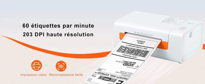 Printiup Label Smart – Imprimante Thermique Étiquettes 4x6 – USB