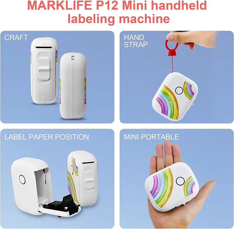 Printiup Label Go – Étiqueteuse Thermique Portable Bluetooth 14 mm – Créateurs & DIY