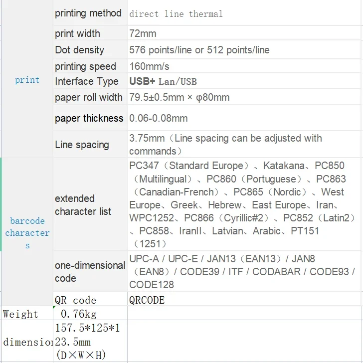 Printiup POS Max - Imprimante Thermique Caisse 80 mm – Auto-Cutter – USB & LAN – Haute Résolution