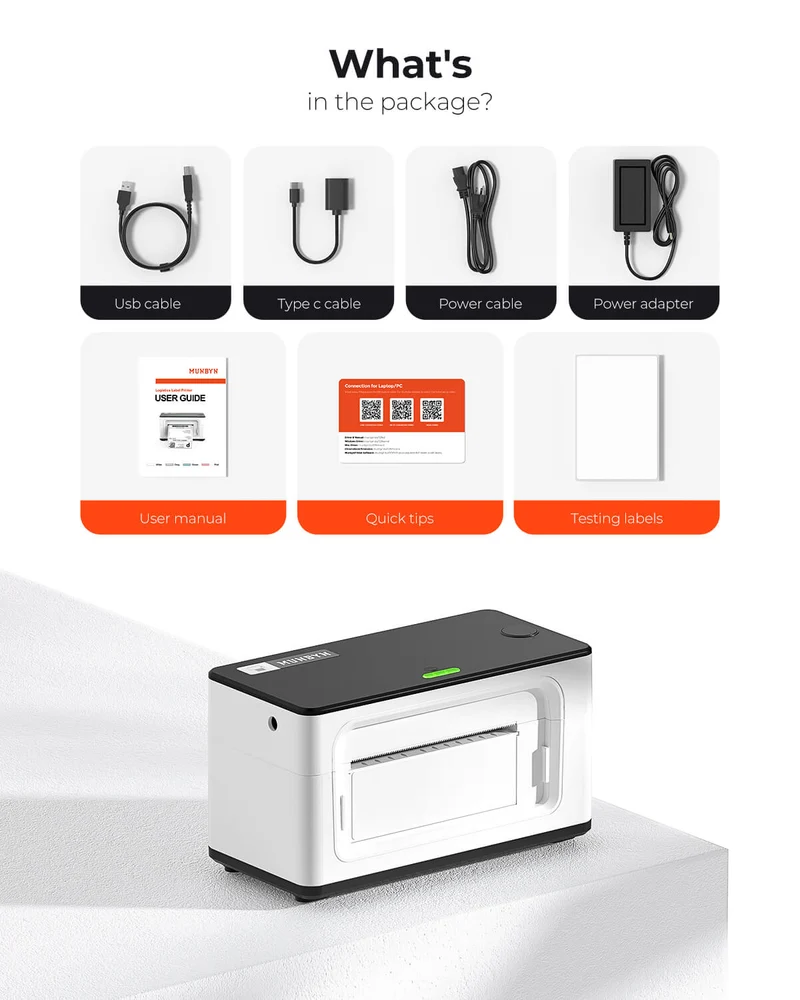 MUNBYN RW941AP AirPrint Thermal Label Printer for All-in-One Labelling