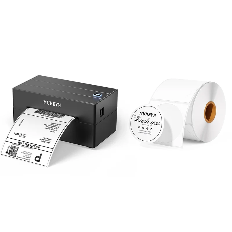 MUNBYN RW130B Bluetooth Thermal Label Printer for Starter Shipping and Basic Labels