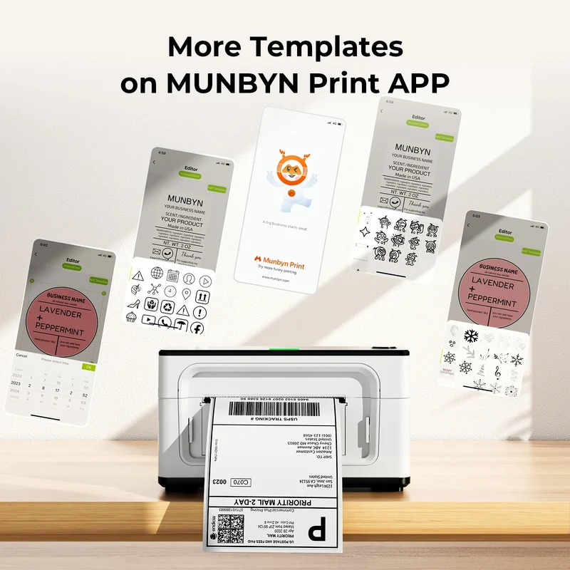MUNBYN RW941B Bluetooth Thermal Label Printer for High-Volume Shipping