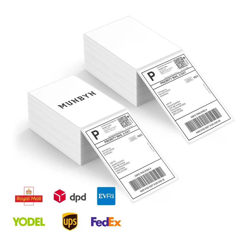 MUNBYN 4x6 Fan-Fold Direct Thermal Shipping Labels for Ecommerce Orders