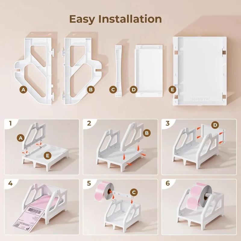 MUNBYN ILH01 Roll and Fan-Fold Label Holder for Shipping Labels