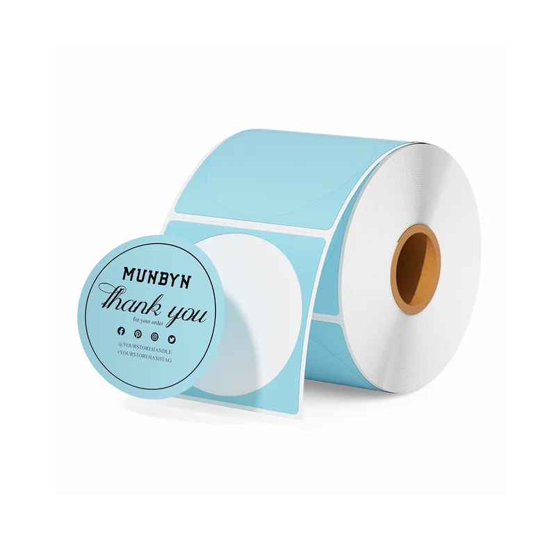 MUNBYN 2" Circle Direct Thermal Labels for Product, Logo and Multi-Purpose Stickers