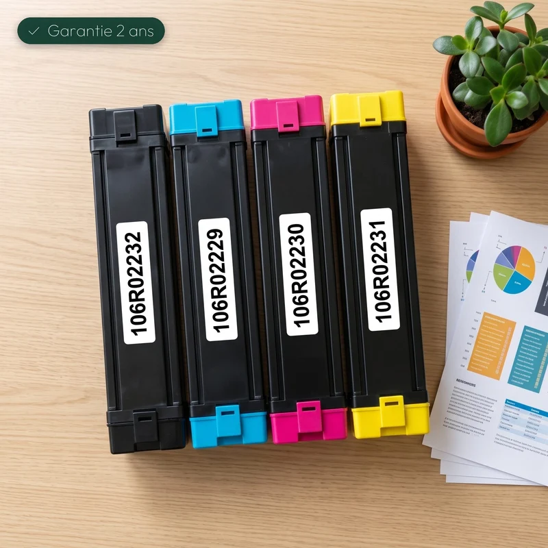 Pack 4 Toners Xerox 6600 Noir Cyan Magenta Jaune — Phaser 6600 DN, WorkCentre 6605