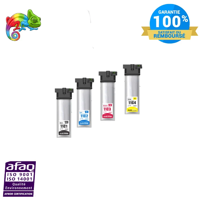 Pack 4 Cartouches Epson T11C B/C/M/Y: WorkForce Pro WF-C4310DW, WF-C4810DWF