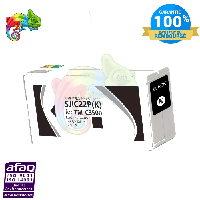 Cartouche Epson SJIC22P(K) Noir C33S020601: ColorWorks C3500, TM-C3500