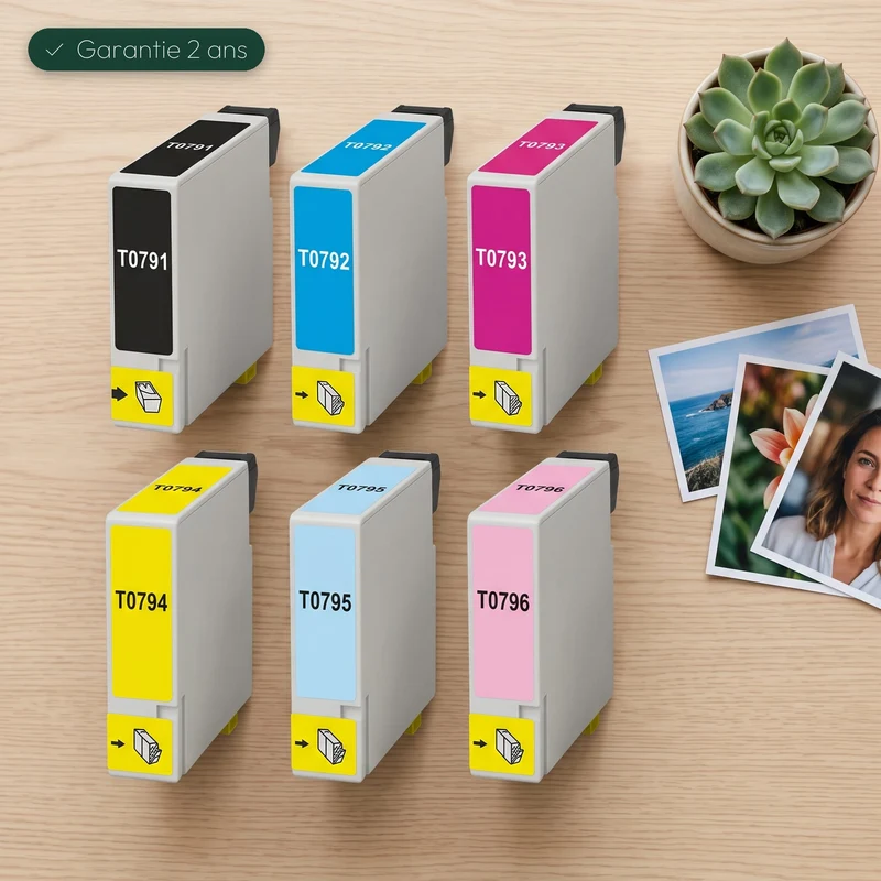 Pack 6 Cartouches Epson T0797 (Hibou) — Stylus Photo 1400, P50, PX650