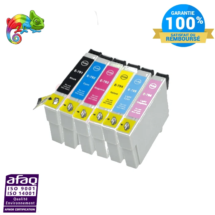 Pack 6 Cartouches Epson T0797 (Hibou) — Stylus Photo 1400, P50, PX650