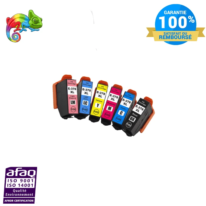Pack 6 Cartouches Epson 378XL (Écureuil) — Expression Photo XP-8500, XP-8505, XP-15000