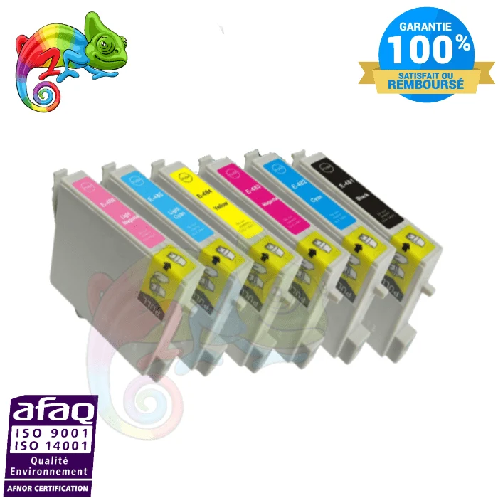Pack 6 Cartouches Epson T0487 (Hippocampe) — Stylus Photo R200, R300, RX500, RX600