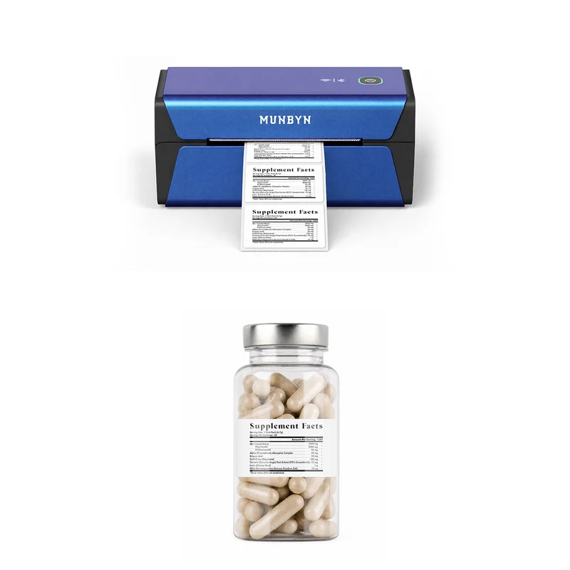 MUNBYN RealWriter RW401AP 300DPI AirPrint Printer & Rectangle Labels Supplement Product Compliance Kit