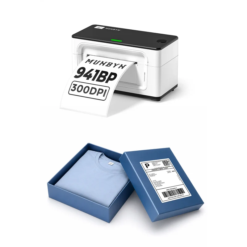 MUNBYN RealWriter 941BP 300DPI Bluetooth Printer & 4x6 Labels Clothing Shipping Pro Kit