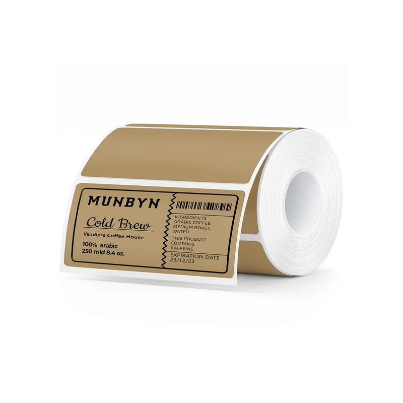 MUNBYN 130B Bluetooth Printer & 4x2 Rectangle Labels Handmade Product Branding Kit