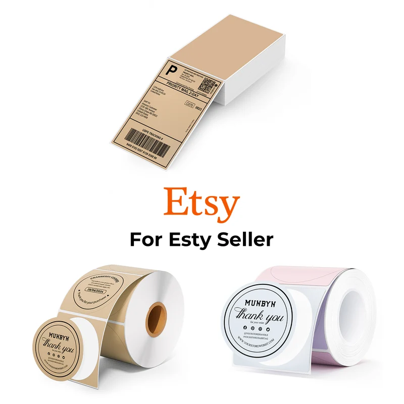 MUNBYN Etsy Small Business Label Kit for Packaging and Organisation