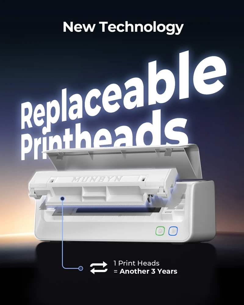 MUNBYN RW405B Dual-Color Thermal Label Printer Kit for Packaging and Branding