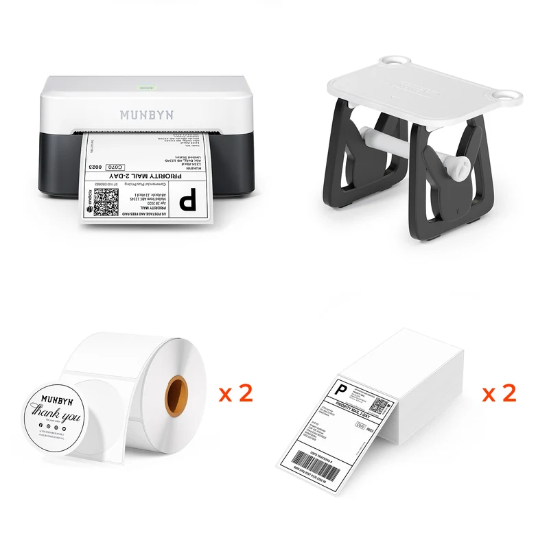 MUNBYN RW403B Bluetooth Thermal Label Printer Kit for Small Business Labelling