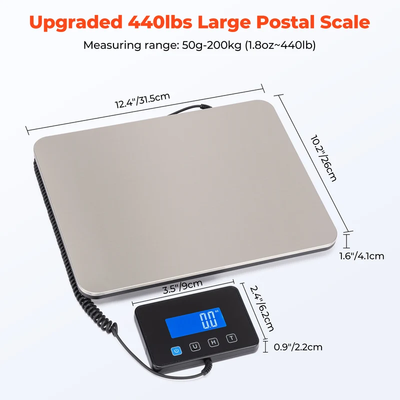 MUNBYN IPS03 200kg Digital Shipping Scale for Heavy Parcels