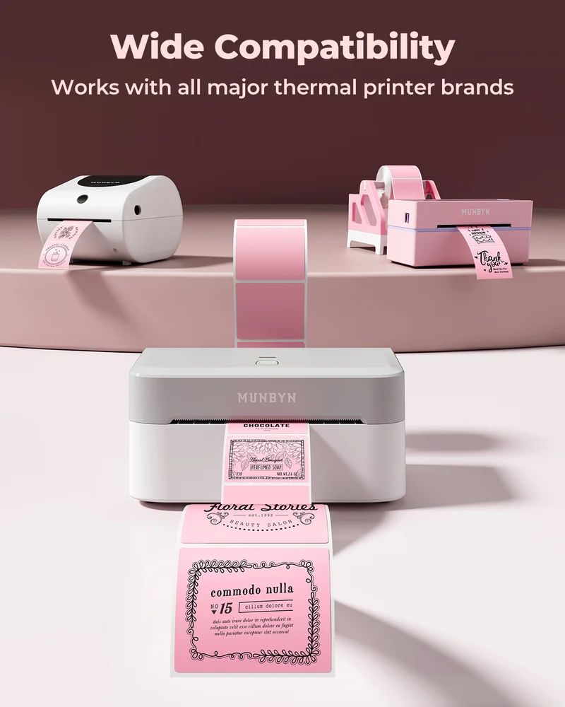 MUNBYN 2"x2" Square Thermal Labels for Barcode, Address and Multi-Purpose Use
