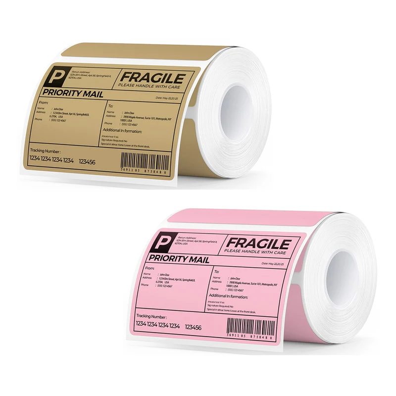 MUNBYN 4" x 2" & 4" x 3"Rectangle Thermal Labels for Barcode, Address and Multi-Purpose Use