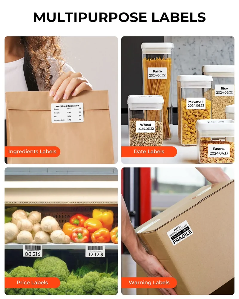 MUNBYN 3" x 2" Rectangle Thermal Labels for Barcode, Address and Multi-Purpose Use