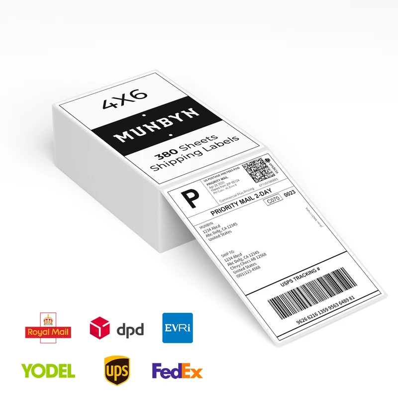 MUNBYN 4x6 Direct Thermal Shipping Labels for Ecommerce Orders