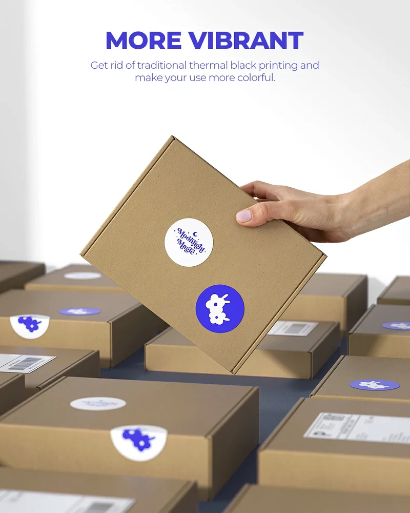 MUNBYN 2" Blue Printing Thermal Labels for Product and Packaging