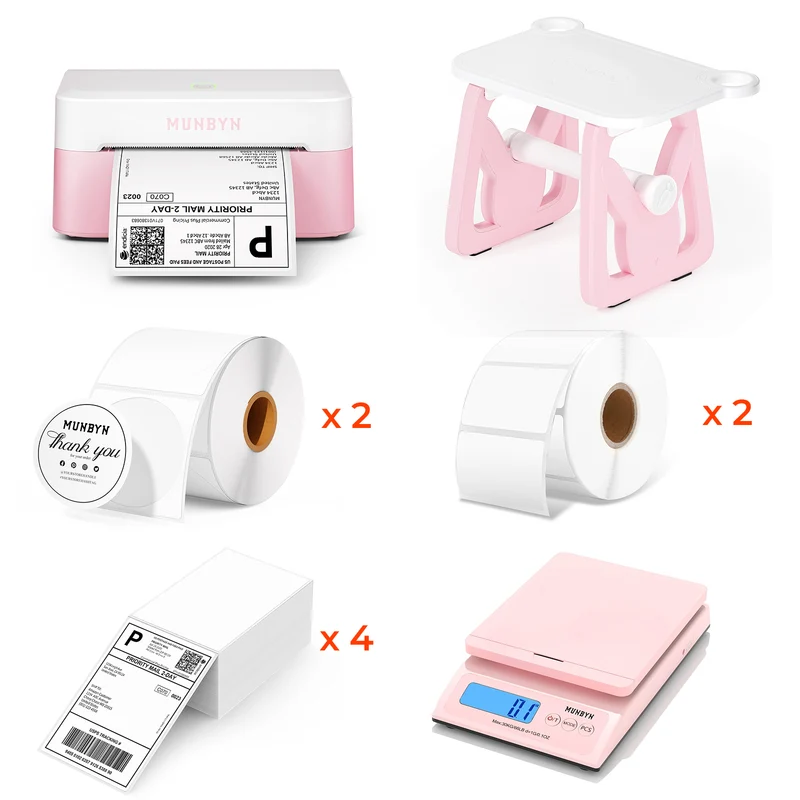 MUNBYN RW403B Bluetooth Thermal Label Printer Kit for Small Business Labelling