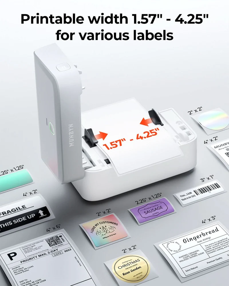 MUNBYN RW403B Bluetooth Thermal Label Printer Kit for Small Business Labelling