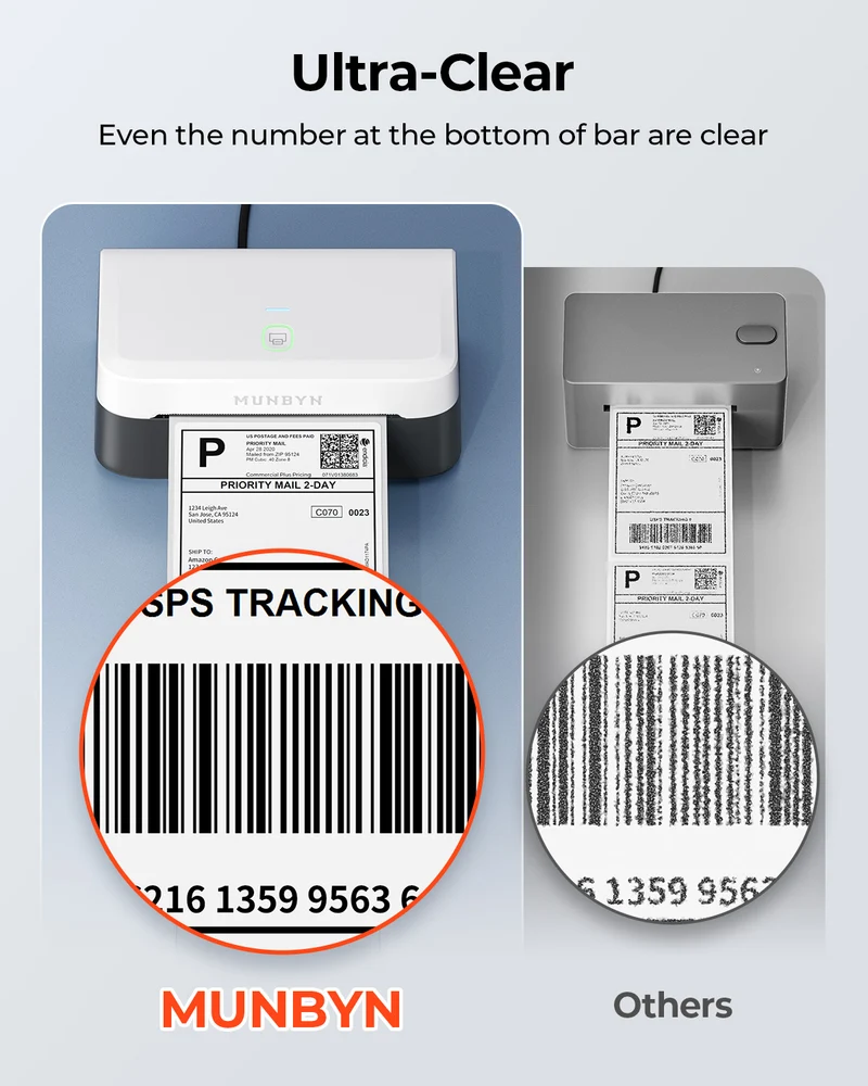 MUNBYN RW403B Bluetooth Thermal Label Printer Kit for Small Business Labelling