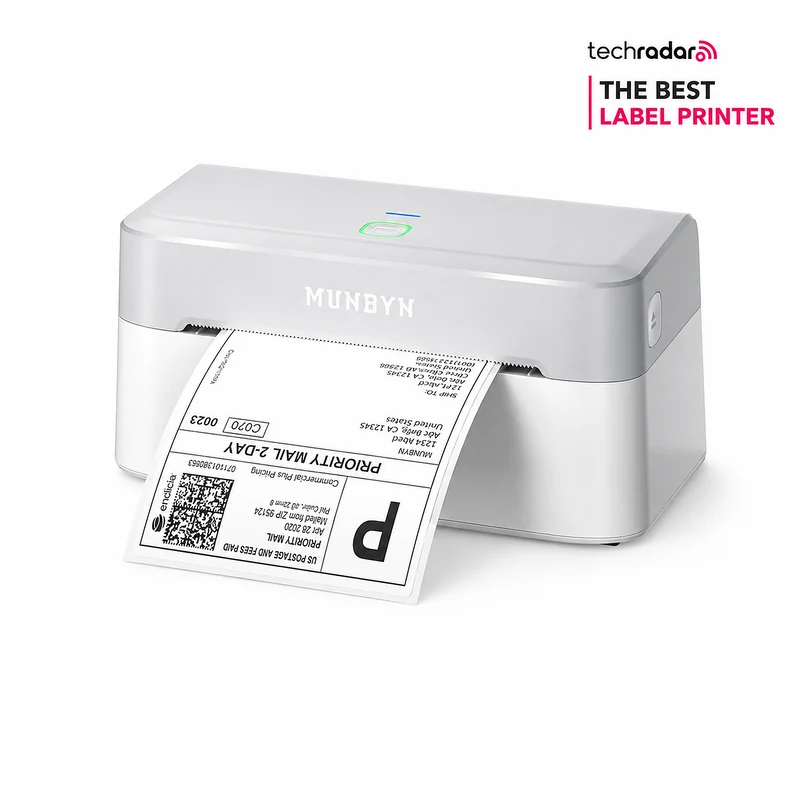 MUNBYN RW403B Bluetooth Thermal Label Printer for Shipping and Product Labelling