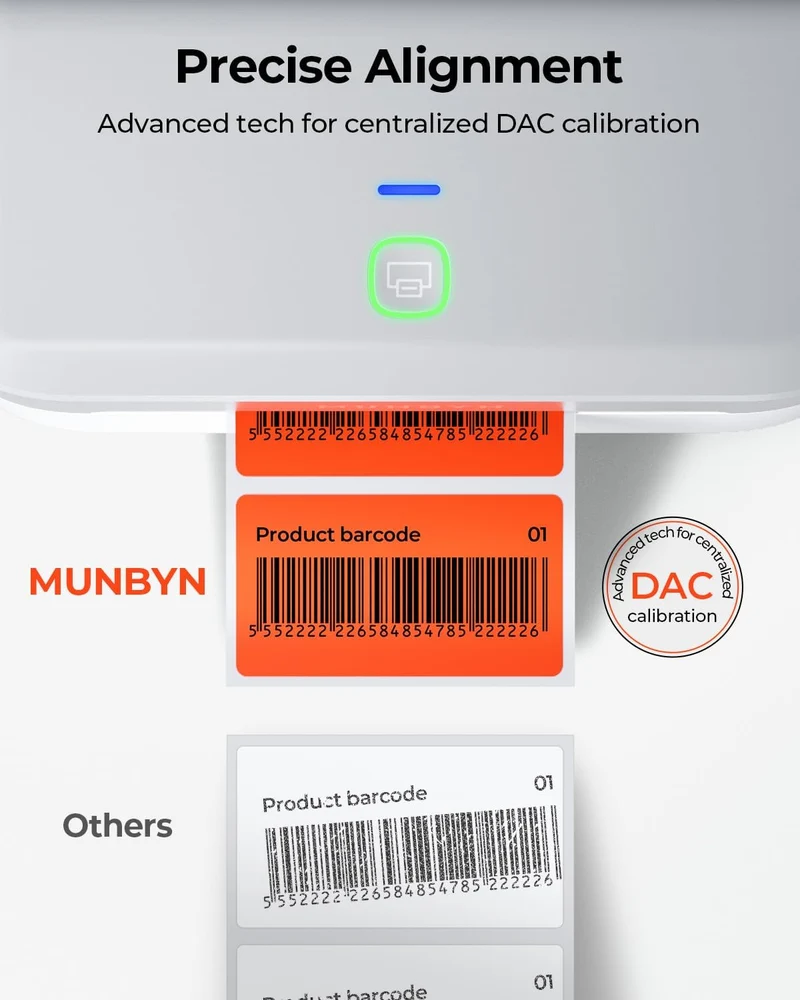 MUNBYN RW403B Bluetooth Thermal Label Printer for Shipping and Product Labelling