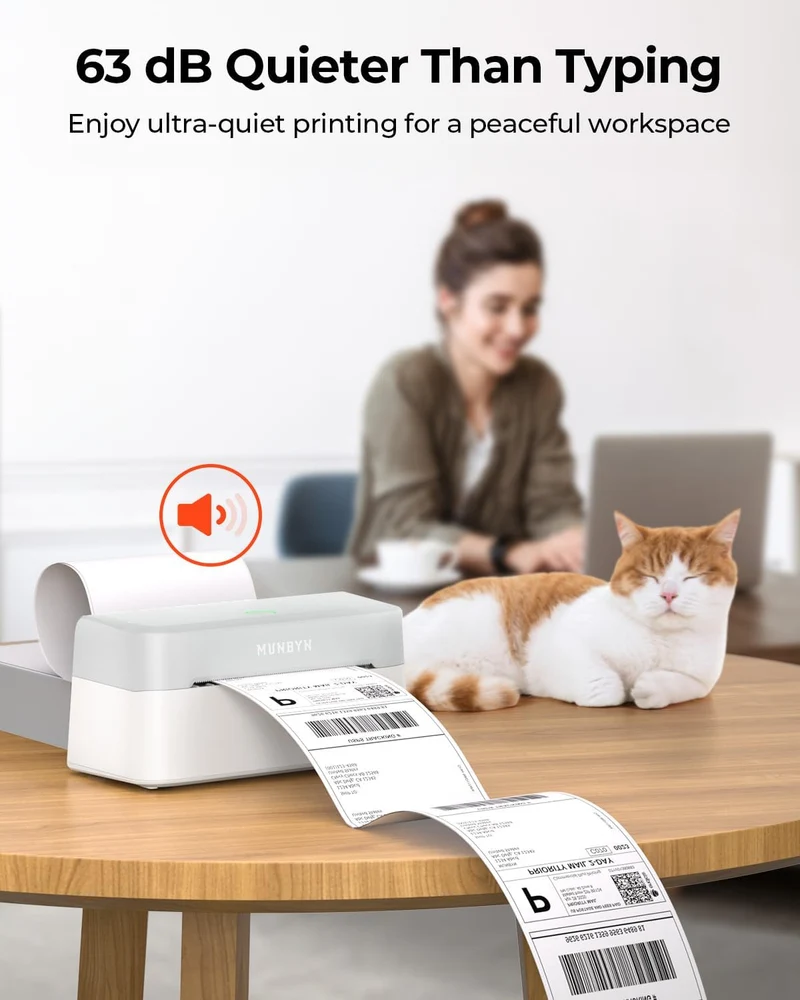 MUNBYN RW403B Bluetooth Thermal Label Printer for Shipping and Product Labelling