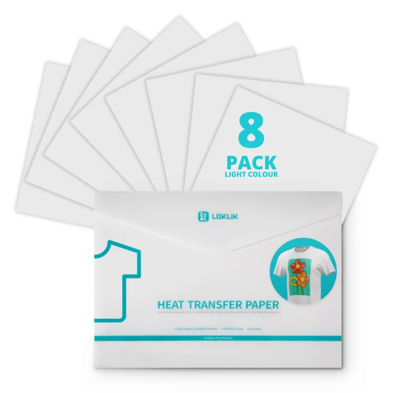 LOKLiK Papier Transfert Thermique Clair — 8 feuilles