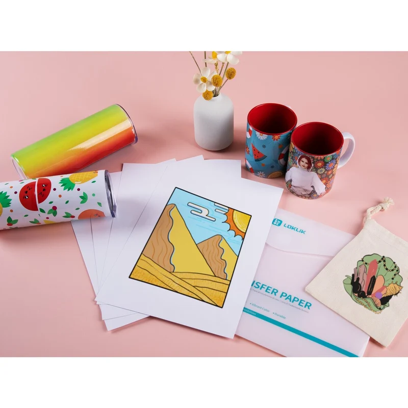 LOKLiK Papier Transfert Thermique Clair — 8 feuilles