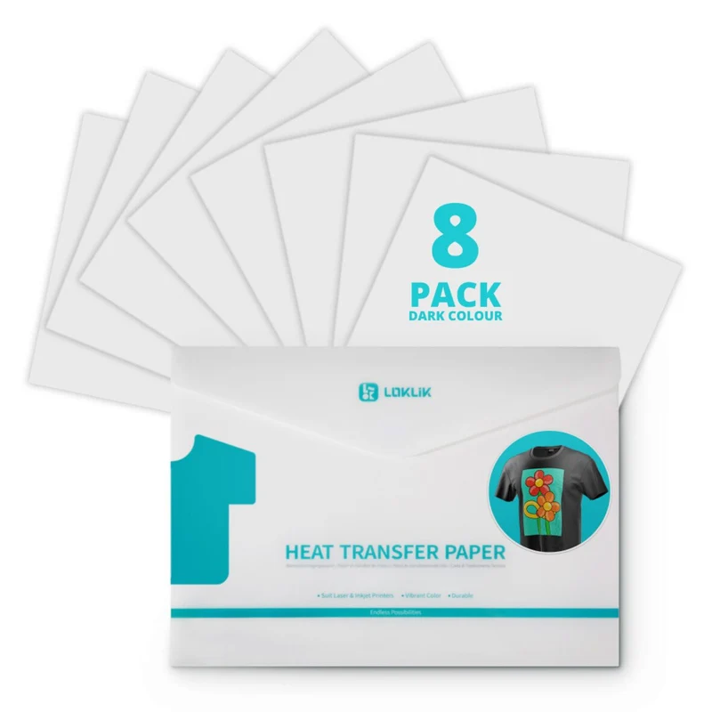 LOKLiK Papier Transfert Thermique Foncé — 8 feuilles