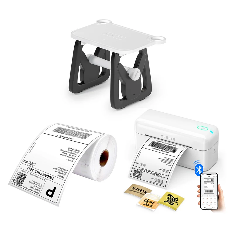 MUNBYN RW402B Bluetooth Thermal Label Printer Kit for Small Business Labelling