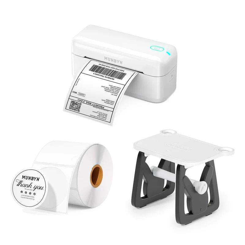 MUNBYN RW402B Bluetooth Thermal Label Printer Kit for Small Business Labelling