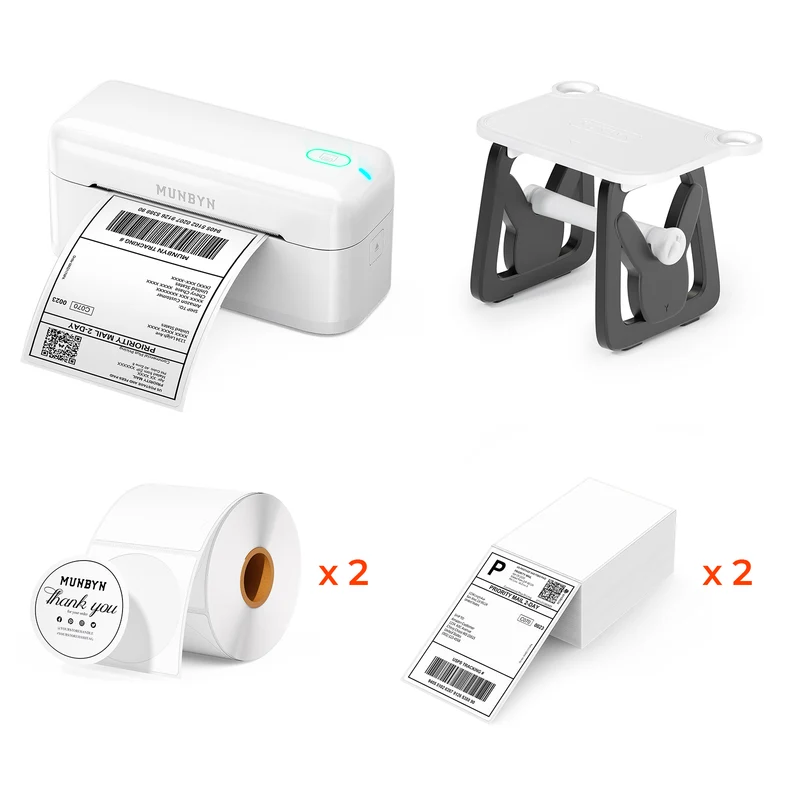 MUNBYN RW402B Bluetooth Thermal Label Printer Kit for Small Business Labelling