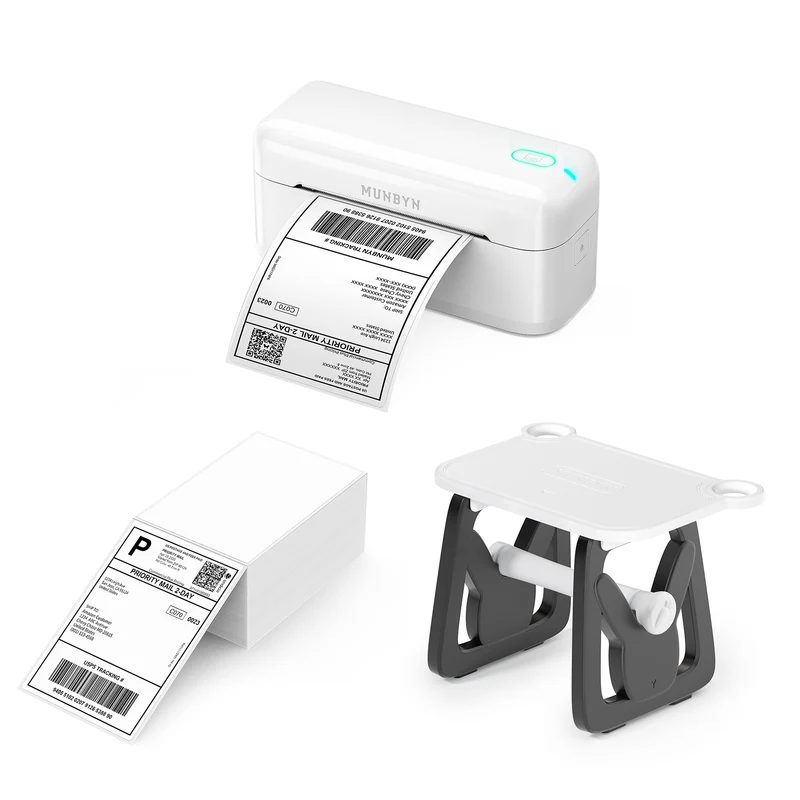 MUNBYN RW402B Bluetooth Thermal Label Printer Kit for Small Business Labelling