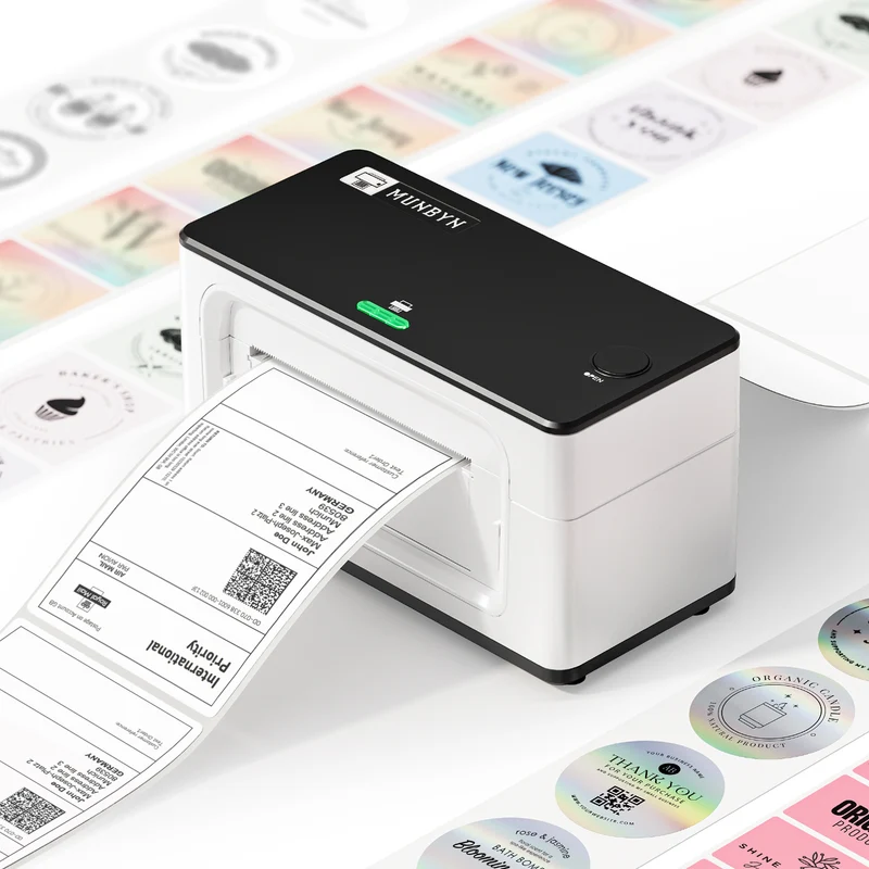MUNBYN RW941BP 300 DPI Bluetooth Thermal Label Printer for Product Labels and Branding