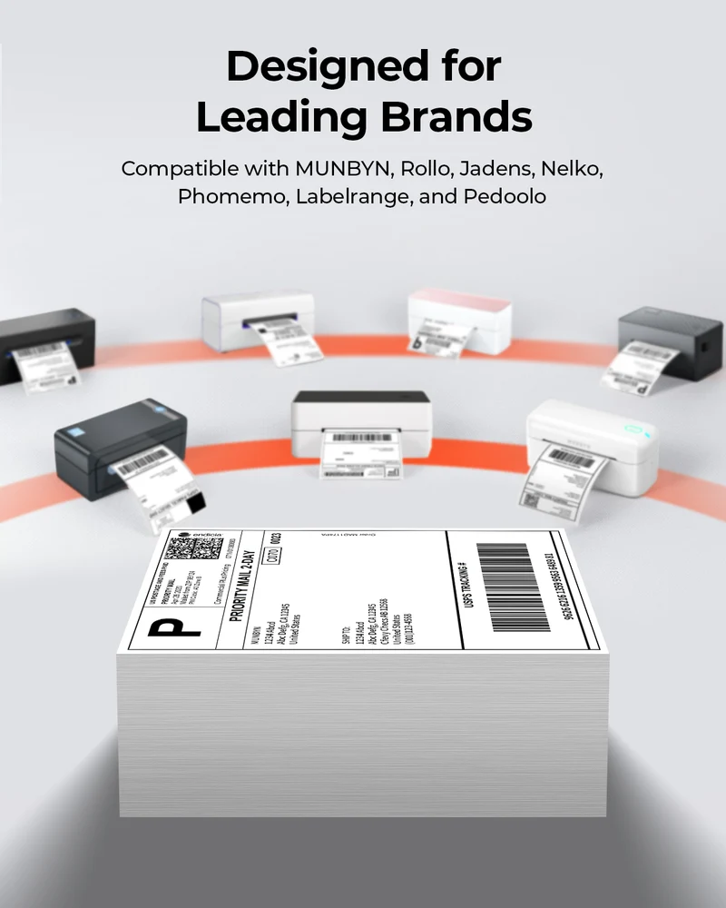 MUNBYN 4x6 Fan-Fold Direct Thermal Shipping Labels for Ecommerce Orders