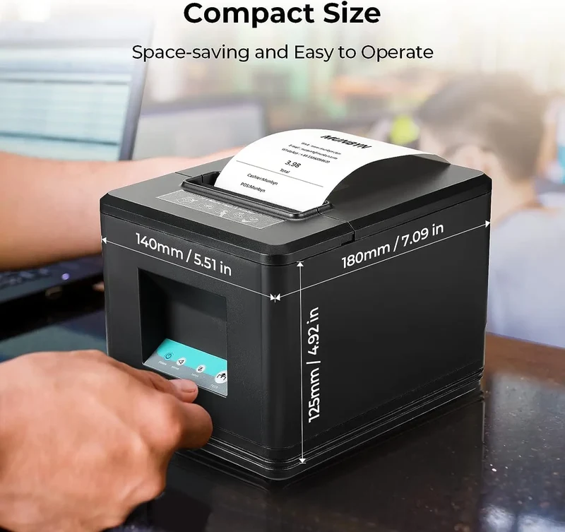 MUNBYN 098P Thermal Receipt Printer for Retail POS Receipts