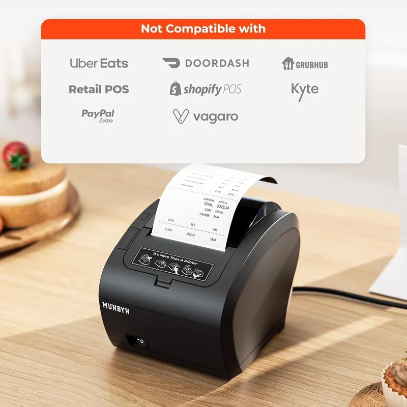 MUNBYN 047P Thermal Receipt Printer for Retail POS Receipts
